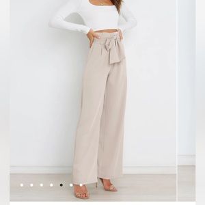 Petal + Pup Beige High-Waisted Kieran Dress Pants